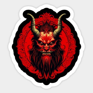 Vintage Krampus Christmas Holiday Horror Graphic Sticker